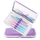 6pcs Blackhead Removal Tweezers Kit Blemish Pimple Acne Remover Extractor Tools with Mirror