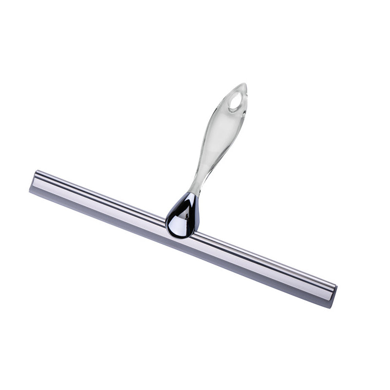 Clear Suction Attach Bathroom Shower Window Squeegee 12'' Blade Stainless Steel Plastic Cleaning Brush