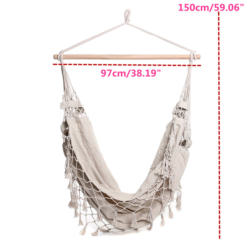 Hammock Chair Hammocks Hanging Swing Seat Bed Indoor Outdoor Garden Yard Tassel