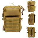 8" 3P Molle Tactical Outdoor Sports Waist Bag Accessory Kit with Shoulder Strap Mini Phone Pockets Molle Module Package