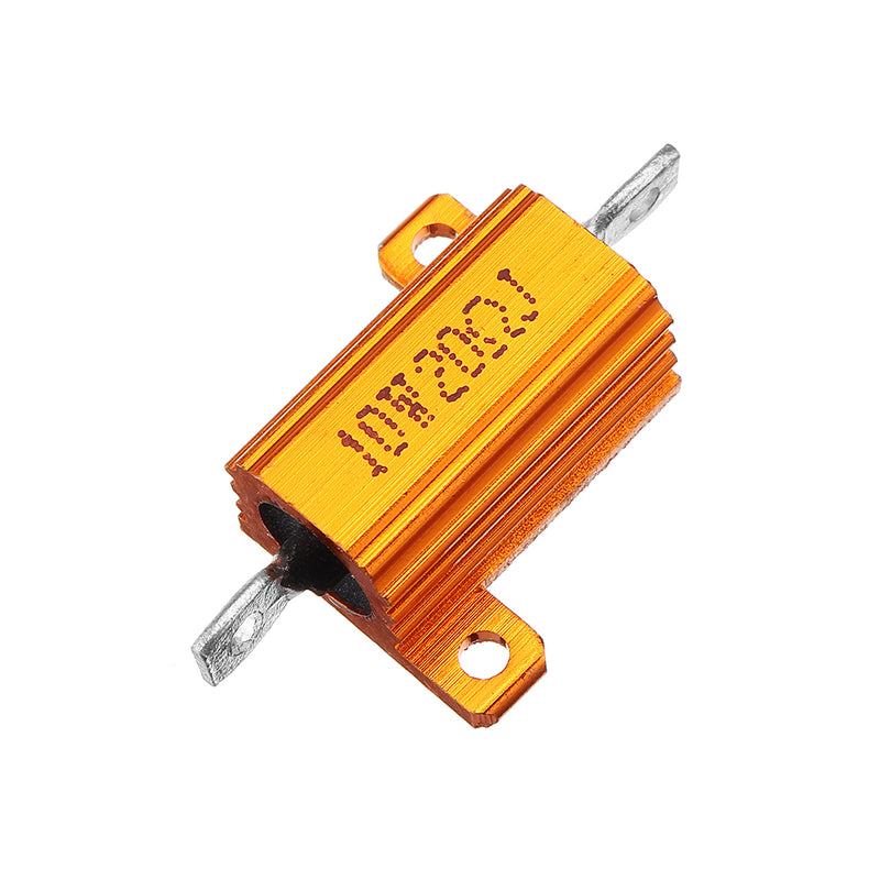 10pcs RX24 10W 20R 20RJ Metal Aluminum Case High Power Resistor Golden Metal Shell Case Heatsink Resistance Resistor