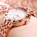 Deffrun Full Steel Case Casual Style Women Wrist Watch Clock Quartz Watches