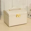 3 Layers Drawer With Mirror Velvet Jewelry Box Necklace Ring Storage Organizer Case