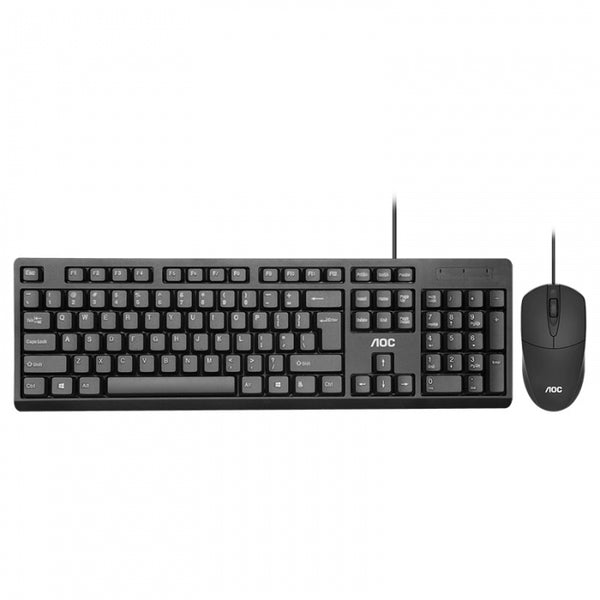 AOC KM160 Wired Keyboard & Mouse Set 104 keys Waterproof USB Keyboard Mouse for Computer PC