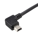 Universal Black USB 2.0 Male A to Mini USB 2.0 Male B 90 Degree Charging Cable Adapter Cord