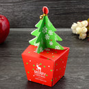 Christmas Tree Shaped Gift Cookie Candy Carrier Boxes Favor Bag Xmas Party Decorations