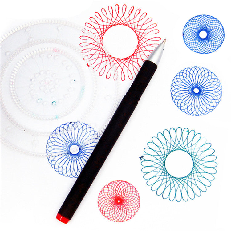 1 Pc Multi-functional Puzzle Ruler Set Spirograph Geometric Painting Template Ruler Drafting Tools For Students Drawing Toys Children Learning Art Tools