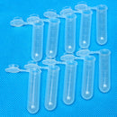 50pcs 5mL Disposable Graduated Clear Plastic Centrifuge Test Tube Vial Round Bottom Snap Cap