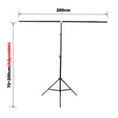 2x2M T-type Adjustable Backdrop Photography Background Support Stand Holder