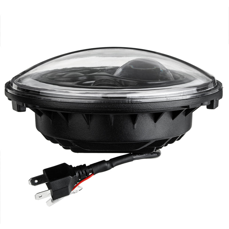 7'' 75W 6000K DRL Amber Halo Angle Eyes Projector LED Round Headlights Hi/Lo Beam Turn signal Light For Harley/Yamaha/Jeep