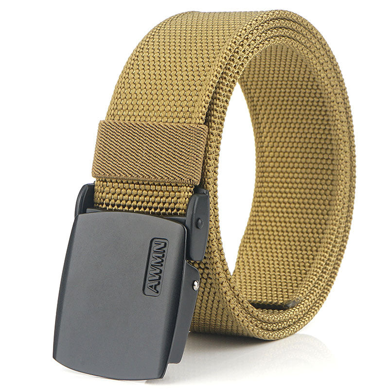 AWMN 120cm x 3.8cm Men Military Tactical Belt Adjustable Nylon Casual Belt Waist Belt With Zinc Alloy Buckle