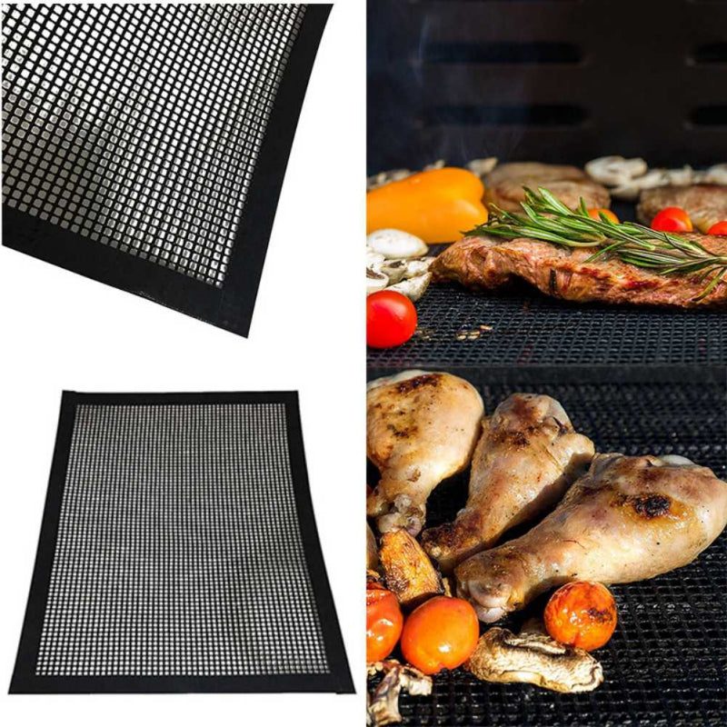 BBQ Mat BBQ Grill Mesh Teflon Non-Stick Heat Resistance Improve Thermal Conductivity Mats BBQ Mat