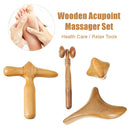 4Pcs Wooden Acupoint  Massager  Accessories Health Care Therapy Body Relax Roller Tool Set