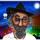 Imitation Mustache Curly Hair Wigs Latex Mask for Halloween Party Cosplay