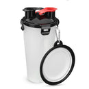 2 In 1 Pet Dog Food Water Bottle Portable Dog Travel Water Bottle With Dog Bowl