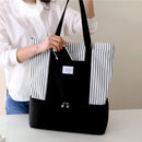 37 x 15 x 42cm Dual Compartment Lunch Bags Stripe Shoulder Bag Cooler Picnic Bag Storages Bag