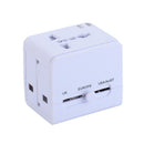 YICHEN TR-148 Worldwide Universal Multi-functional Conversion Power Plug Converter Dual USB Travel Conversion Plug Standard EU US UK AU Plug Portable Travel Plug