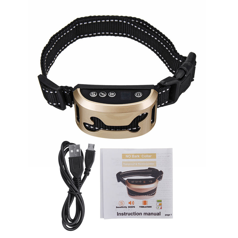 Anti Bark Control Collar 7 Gears Sensitivity Waterproof USB Rechargeable LCD