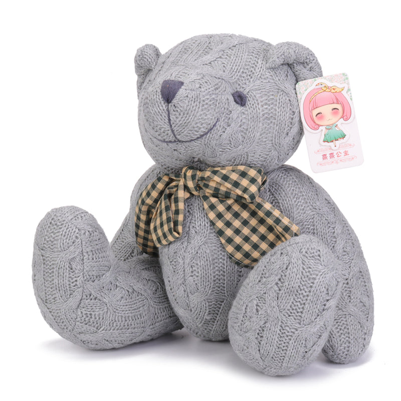 14 Inch Teddy Bear Stuffed Animal Knitting Plush Toy Adjustable Joint Kids Christmas Birthday Gift