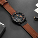 CURREN 8301 Date Display Clock Quartz Watches Business Style Leather Strap Men Wrist Watch