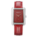REBIRTH RE203 Square Dial Women Wrist Watch Elegant Design Leather Band Quartz Watches