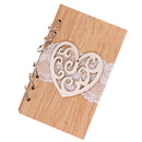 Rustic Style Wooden Personalised Wedding Guest Book Journals Gift Favor Heart