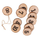 Wooden 1-10 Hanging Wedding Table Numbers Log Slices Wedding Table Centerpieces Pack of 10