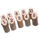 Complete Set 1-10 Wedding Table Numbers Raw Freestanding Tabletop Decor