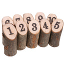 Complete Set 1-10 Wedding Table Numbers Raw Freestanding Tabletop Decor