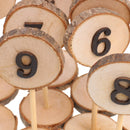 Complete Set Inlaid 1-10 Wedding Table Numbers Raw Freestanding Timber Base