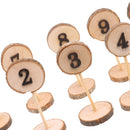 Complete Set Inlaid 1-10 Wedding Table Numbers Raw Freestanding Timber Base