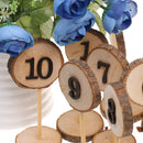Complete Set Inlaid 1-10 Wedding Table Numbers Raw Freestanding Timber Base