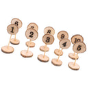 Complete Set Inlaid 1-10 Wedding Table Numbers Raw Freestanding Timber Base