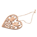 Pack of 10 Heart Shape Bird Cutout Wood Tags with String Embellishment DIY Craft