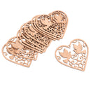 Pack of 10 Heart Shape Bird Cutout Wood Tags with String Embellishment DIY Craft