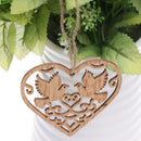 Pack of 10 Heart Shape Bird Cutout Wood Tags with String Embellishment DIY Craft