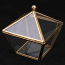 Clear Glass Faceted Geometric Terrarium Succulent Plant Tabletop Box Art Decor Wedding Favor