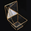 Clear Glass Faceted Geometric Terrarium Succulent Plant Tabletop Box Art Decor Wedding Favor