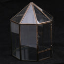 Vintage Geometric Terrarium Metal Faceted Succulent Plants Air Planter Anti Brass