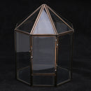 Vintage Geometric Terrarium Metal Faceted Succulent Plants Air Planter Anti Brass