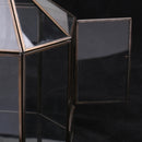 Vintage Geometric Terrarium Metal Faceted Succulent Plants Air Planter Anti Brass