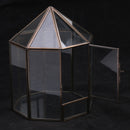 Vintage Geometric Terrarium Metal Faceted Succulent Plants Air Planter Anti Brass