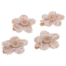 Hessian Burlap Flowers Burlap Lace Plum Flowers with Buckle for Christmas Wedding Bridal Decoration-4pcs