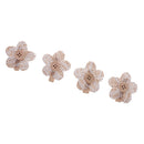 Hessian Burlap Flowers Burlap Lace Plum Flowers with Buckle for Christmas Wedding Bridal Decoration-4pcs
