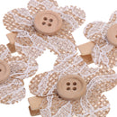 Hessian Burlap Flowers Burlap Lace Plum Flowers with Buckle for Christmas Wedding Bridal Decoration-4pcs