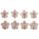 Hessian Burlap Flowers Burlap Lace Plum Flowers with Buckle for Christmas Wedding Bridal Decoration-4pcs