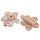 Hessian Burlap Flowers Burlap Lace Plum Flowers with Buckle for Christmas Wedding Bridal Decoration-4pcs