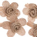 4pcs Hessian Burlap Flowers Rustic Wedding Craft Making Decoration