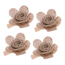 4pcs Hessian Burlap Flowers Rustic Wedding Craft Making Decoration