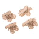 4pcs Hessian Burlap Flowers Rustic Wedding Craft Making Decoration